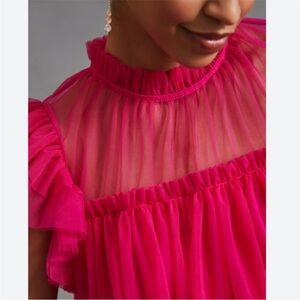 Anthropologie pink tulle top.